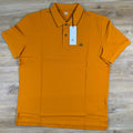 C.P. Company Stretch Piquet Striped Collar Polo Shirt in Desert Sun