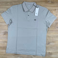 C.P. Company Stretch Piquet Striped Collar Polo Shirt in Dove