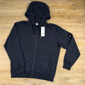 C.P. Company Light Fleece Zip Lens Hoodie in Black