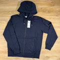 C.P. Company Light Fleece Zip Lens Hoodie in Navy