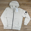 C.P. Company Light Fleece Zip Lens Hoodie in Frozen Dew