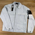 Stone Island Indigo Denim-Ultra Bleached Overshirt in Blue Extra Bleach