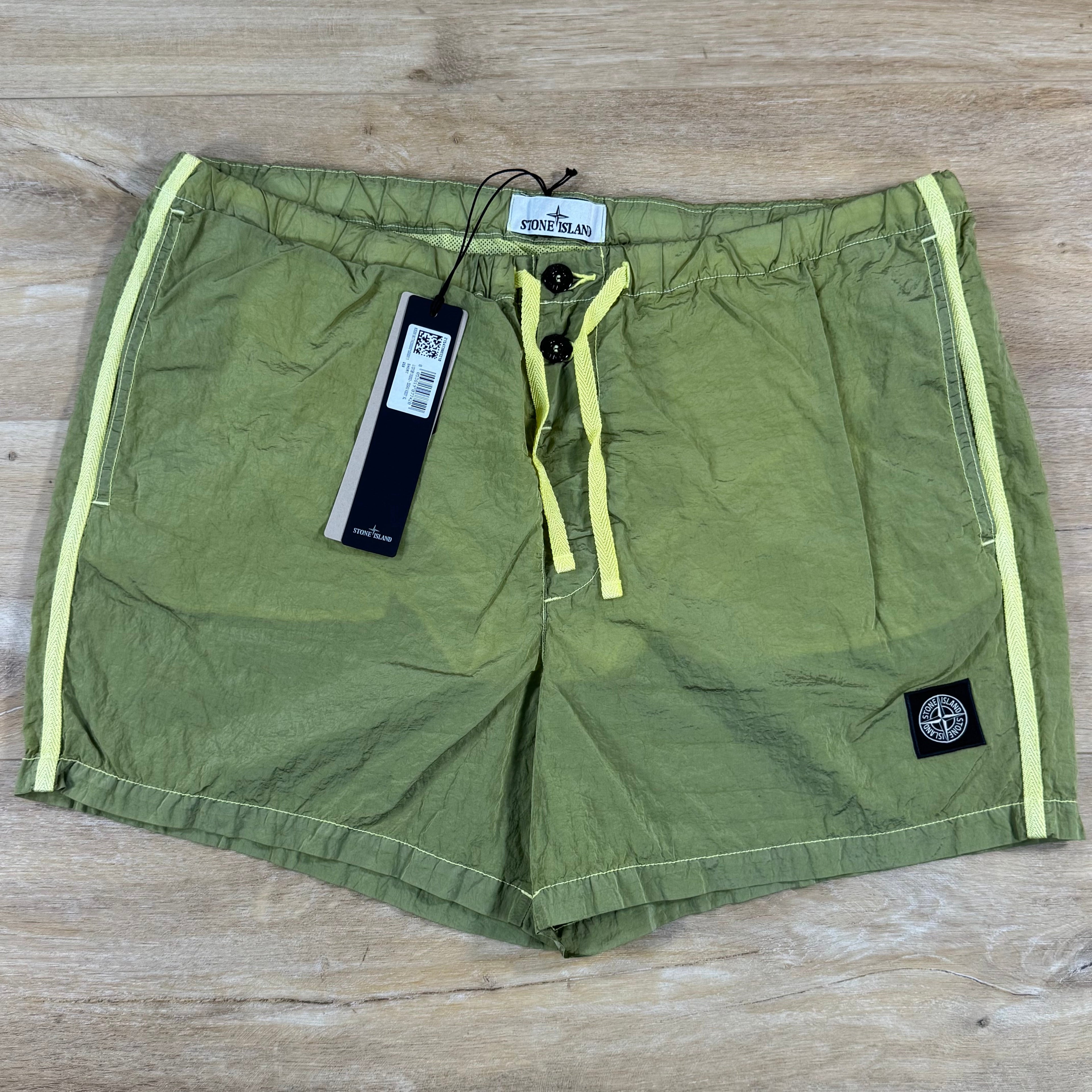 Stone Island Nylon Metal Button Swim Shorts in Lemon