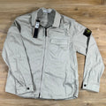 Stone Island Stretch Satin Overshirt in Pearl Grey