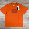 C.P. Company Stitch Block Logo T-Shirt in Russet Orange