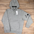 C.P. Company Diagonal Raised Fleece Lens Hoodie in Grey Melange