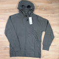 C.P. Company Diagonal Raised Fleece Goggle Hoodie in Dark Shadow - Grey