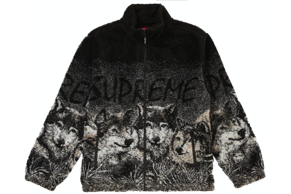 SUPREME WOLF FLEECE JACKET BLACK