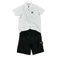 COMPLETO STONE ISLAND MAGLIA BIANCA + PANTALONE NERO