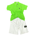 COMPLETO STONE ISLAND MAGLIA VERDE MELA + PANTALONE BIANCO