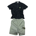 COMPLETO STONE ISLAND MAGLIA NERA + PANTALONE VERDE