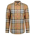 Burberry 'Claverdon' Check Shirt in Taupe Brown