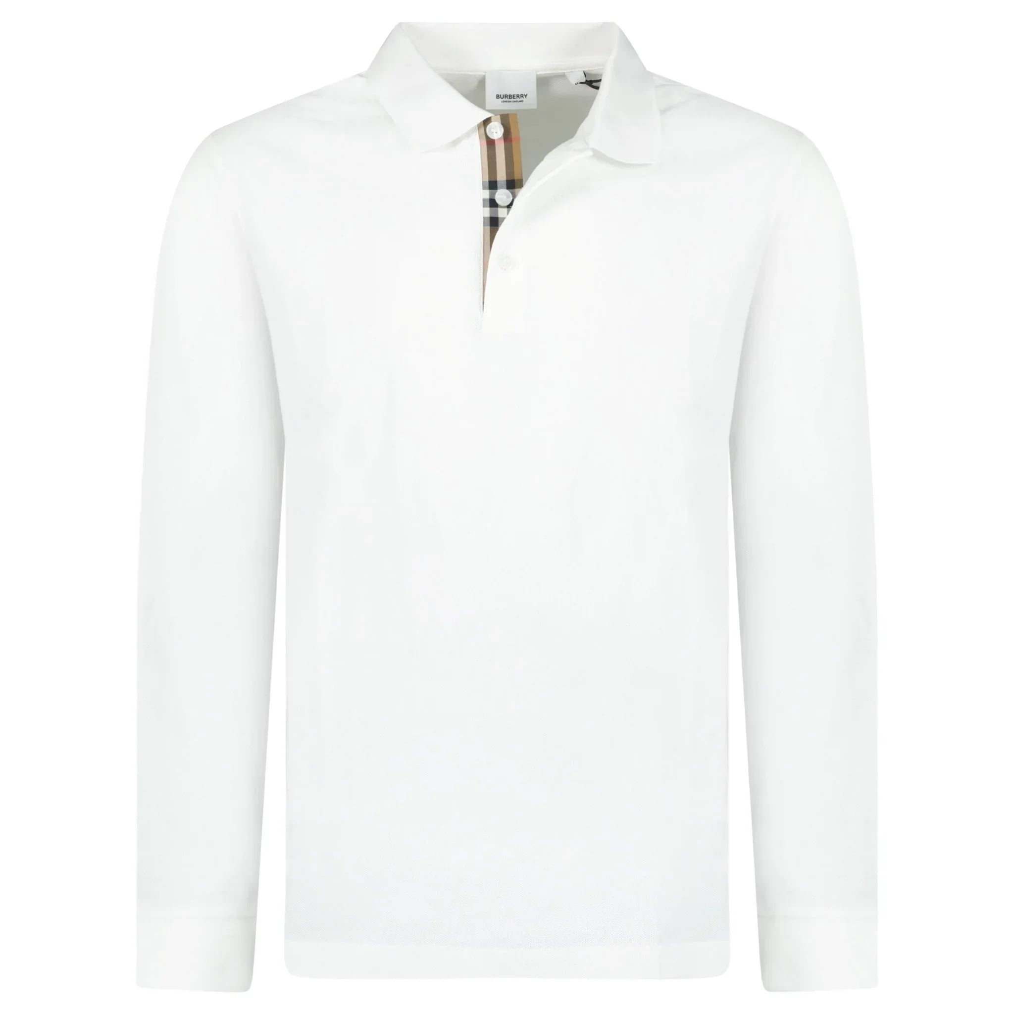Burberry White Long Sleeved Poio Shirt