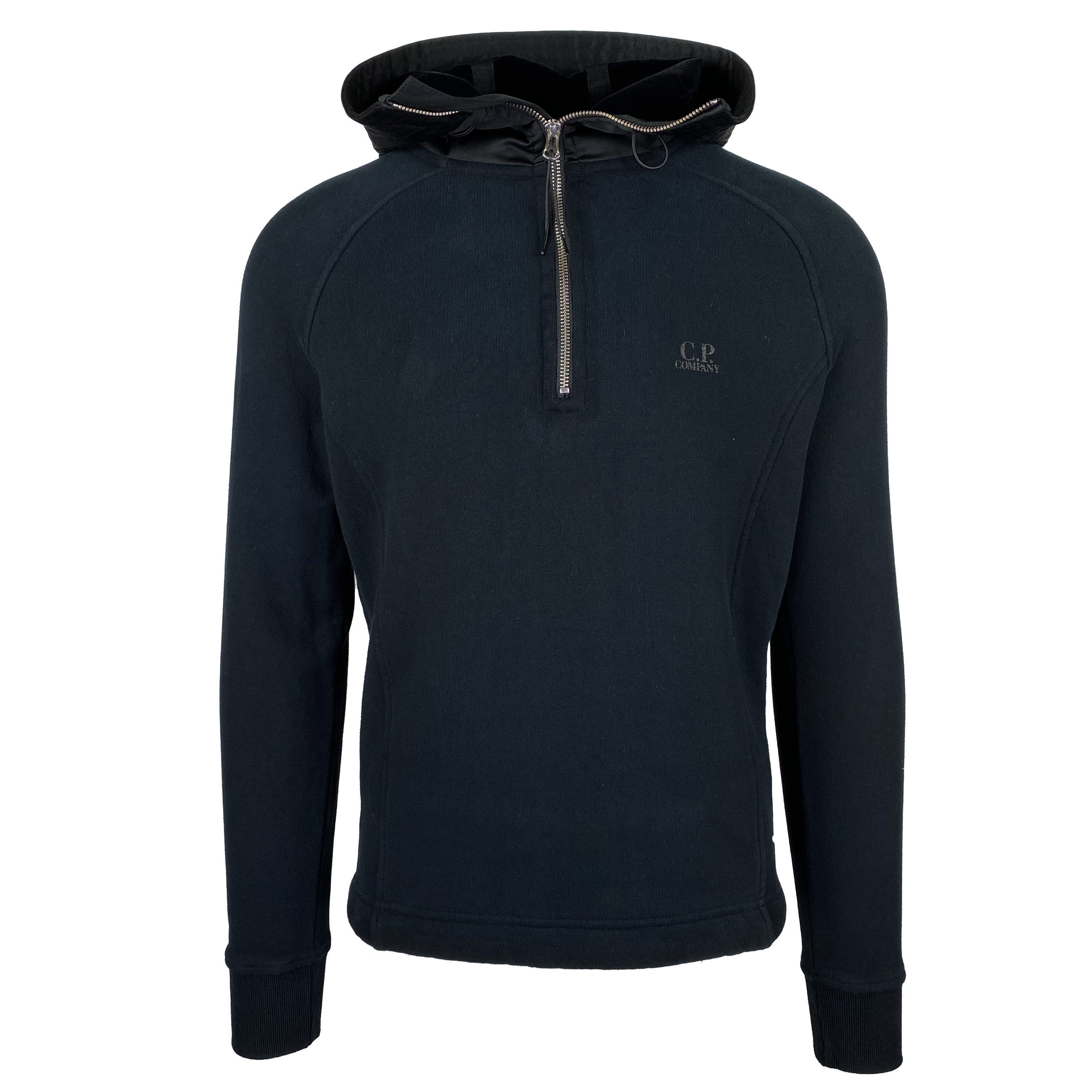 CP Company Black Zip Nylon Hoodie