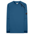 CP Company Blue Crew Neck Nylon Stretch Double Sweatshirt