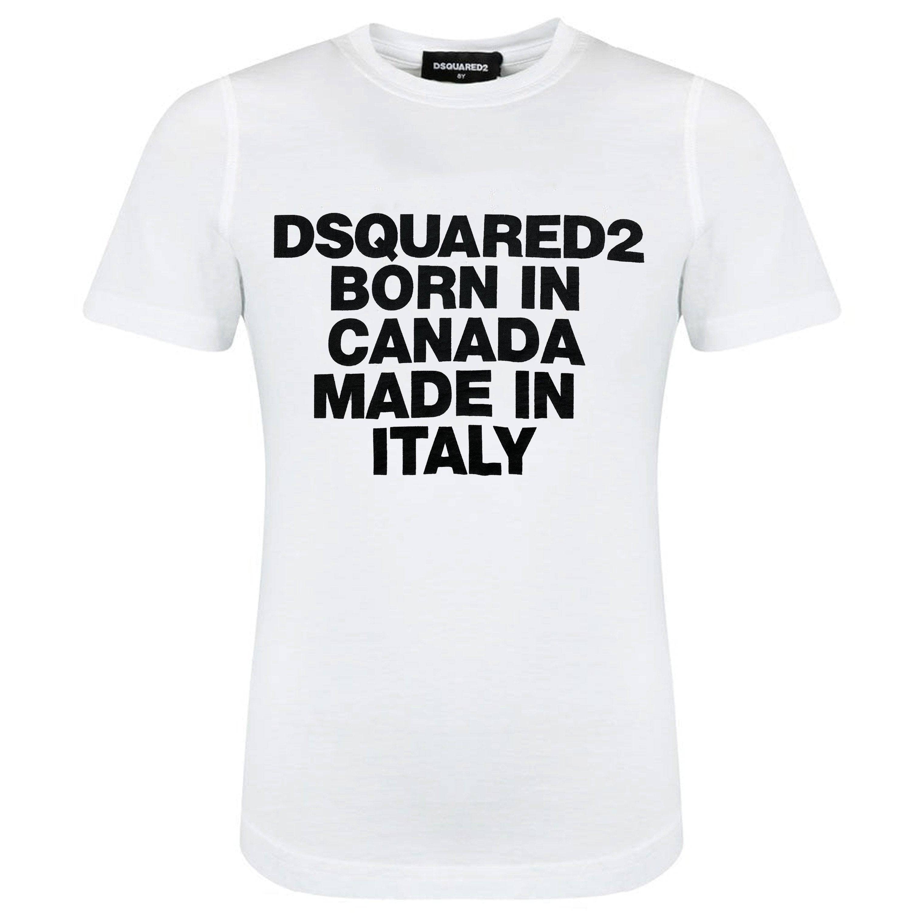 DSQUARED2 White 'Born In Canada' Tee