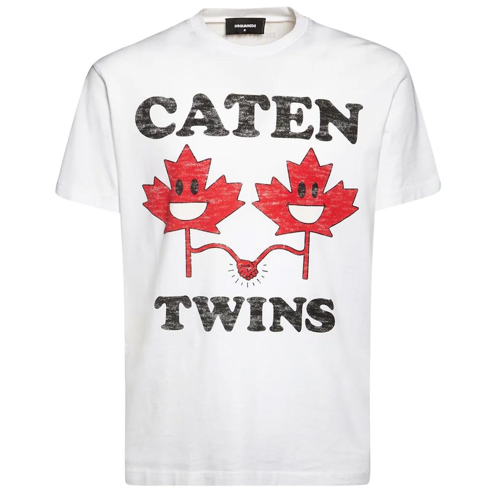 DSQUARED2 White Print Caten T-Shirt