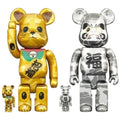 BEARBRICK X BAPE MANEKI NEKO & DURAMA 400% & 100% (4 PIECE SET)