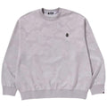 BAPE SOLID CAMO JACQUARD ONE POINT CREWNECK GREY