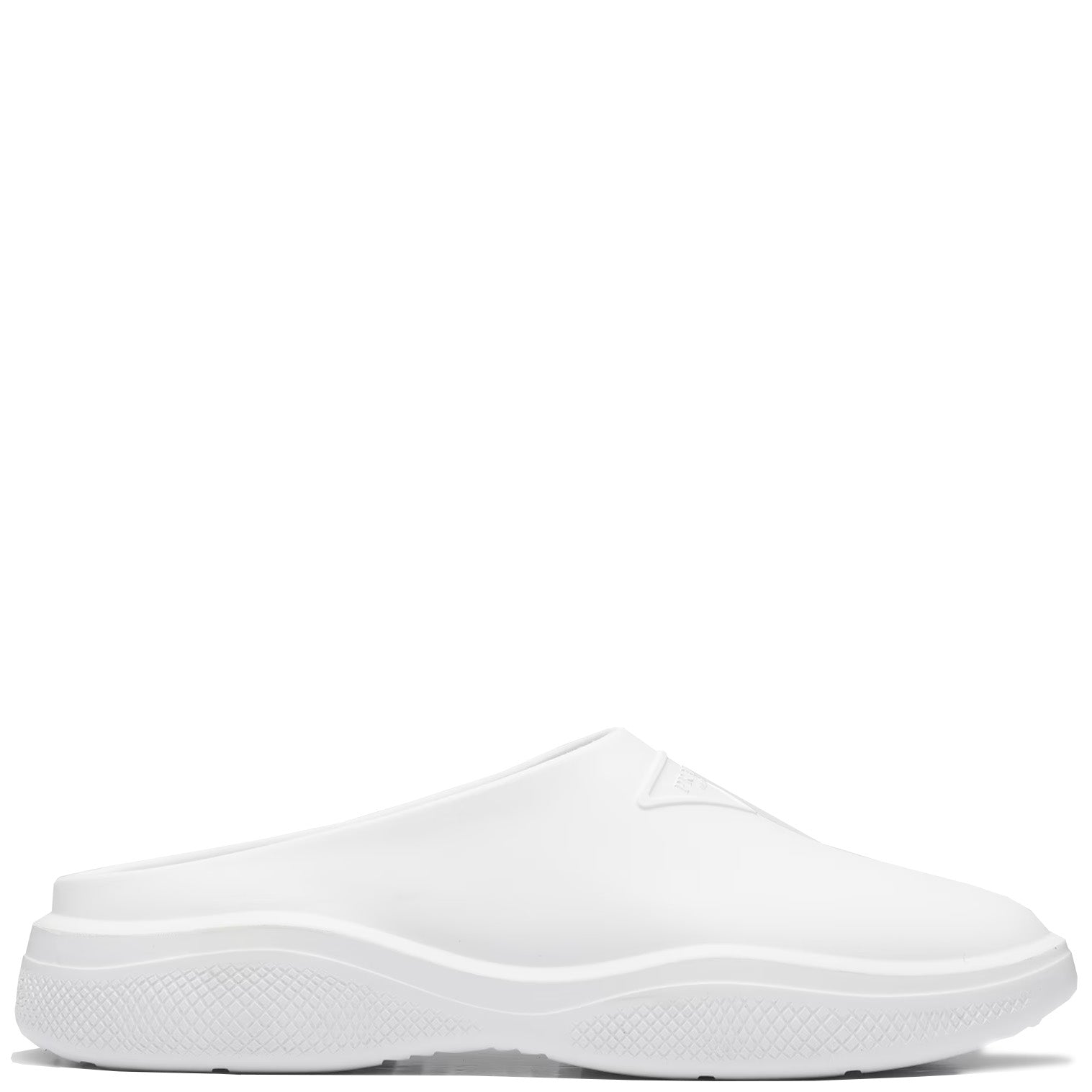 Prada White Rubber Slip Ons