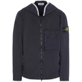 Stone Island Navy Brushed Hooded Overshirt