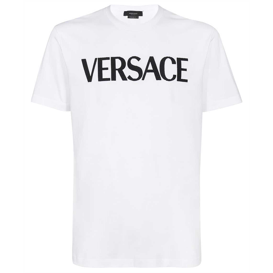 Versace White Embroidered Logo T-Shirt