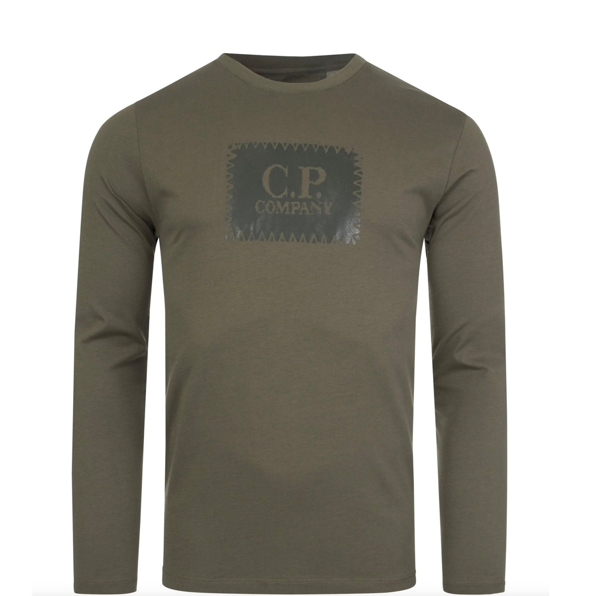 Kids CP Company Khaki Logo T-Shirt